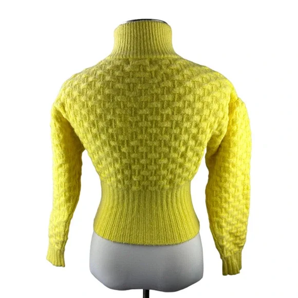 NWT Maeve by Anthropologie Buttercup Textured Chunky Knit Crop Sweater Jacket XS - Picture 9 of 13